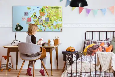 Mágneses törölhető világtérkép országzászlós mintával
