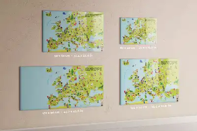 Mágneses törölhető világtérkép országzászlós mintával