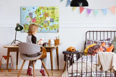 Mágneses törölhető világtérkép országzászlós mintával