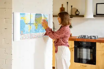 Világtérkép mágneses tábla filctollal