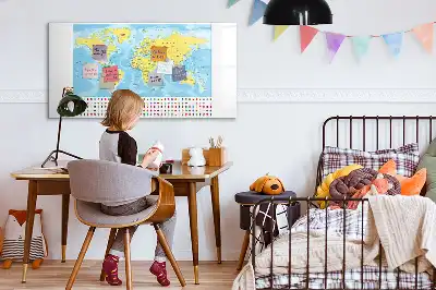 Világtérkép mágneses tábla filctollal