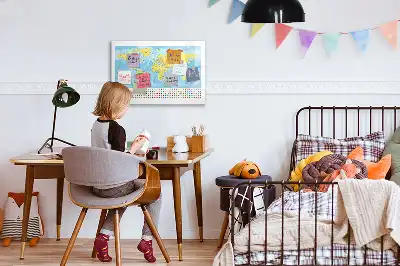 Világtérkép mágneses tábla filctollal