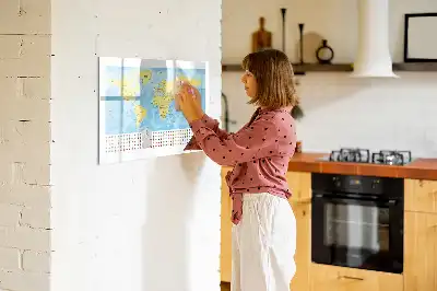 Világtérkép mágneses tábla filctollal
