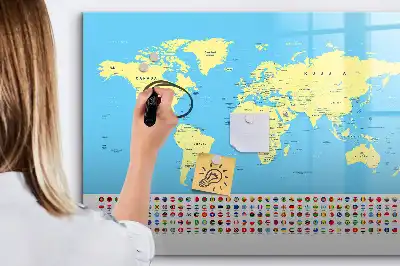 Mágneses törölhető tábla klasszikus világtérkép mintával