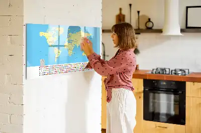 Mágneses törölhető tábla klasszikus világtérkép mintával