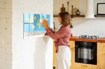 Mágneses törölhető tábla klasszikus világtérkép mintával