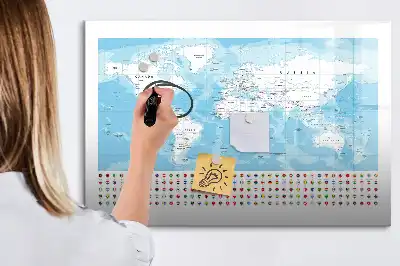 Kontinensek térképei mágneses tábla filctollal