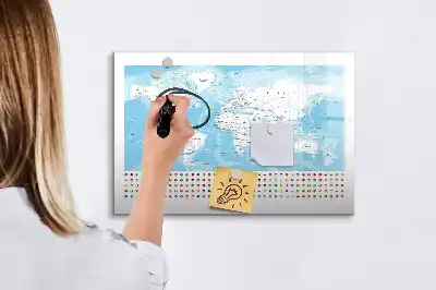 Kontinensek térképei mágneses tábla filctollal