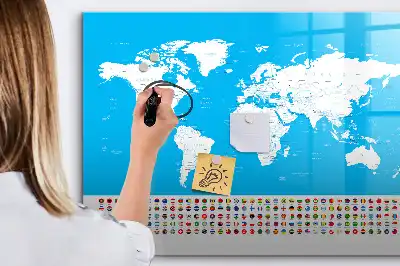 Államok körvonalas térképe mágneses tábla filctollal