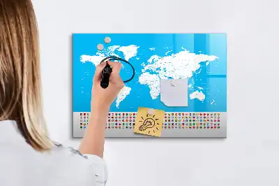 Államok körvonalas térképe mágneses tábla filctollal