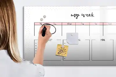 Mágneses tábla filctollal heti tervező