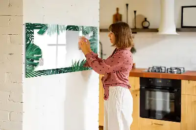 Mágneses tábla filctollal trópusi levelek mintával