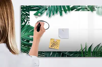 Mágneses tábla filctollal trópusi levelek mintával