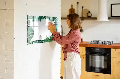Mágneses tábla filctollal trópusi levelek mintával