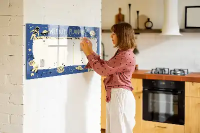 Kozmikus heti tervező mágneses törölhető tábla