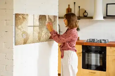 Vintage világtérkép mágneses tábla filctollal