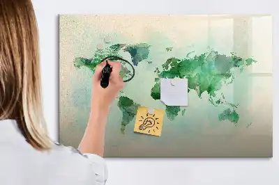 Akvarell világtérkép mágneses tábla filctollal