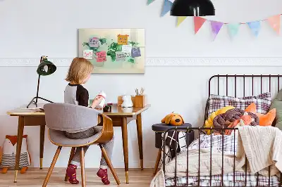 Akvarell világtérkép mágneses tábla filctollal