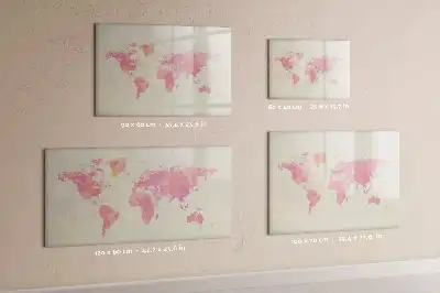 Mágneses törölhető tábla akvarell világtérkép mintával