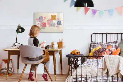 Mágneses törölhető tábla akvarell világtérkép mintával