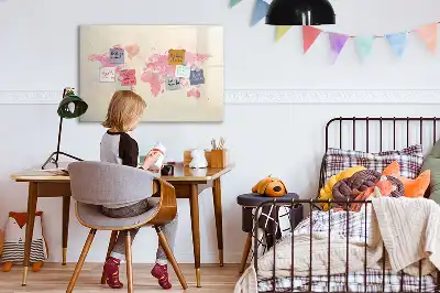 Mágneses törölhető tábla akvarell világtérkép mintával
