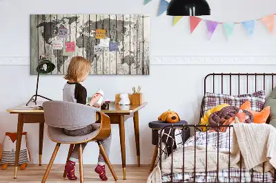 Világtérkép mágneses tábla filctollal