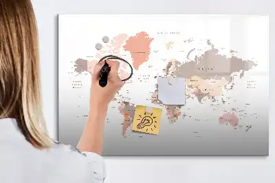 Mágneses törölhető világtérkép részletes kivitelben