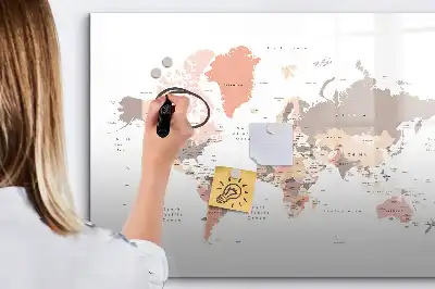 Mágneses törölhető világtérkép részletes kivitelben