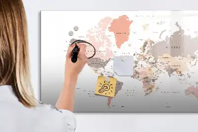 Mágneses törölhető világtérkép részletes kivitelben
