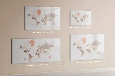 Mágneses törölhető világtérkép részletes kivitelben