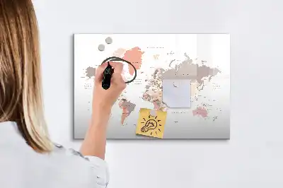 Mágneses törölhető világtérkép részletes kivitelben