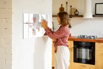 Mágneses törölhető világtérkép részletes kivitelben