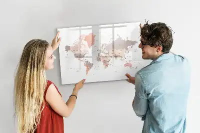Mágneses törölhető világtérkép részletes kivitelben