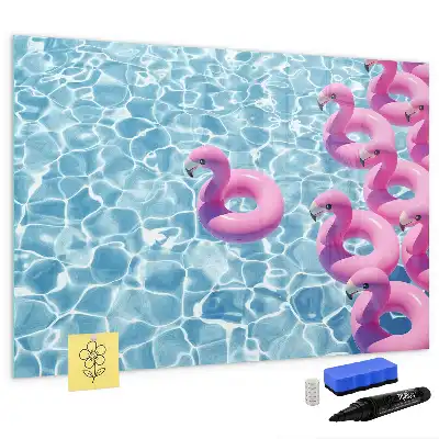 Mágneses tábla filctollal felfújható flamingós mintával
