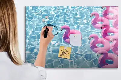 Mágneses tábla filctollal felfújható flamingós mintával