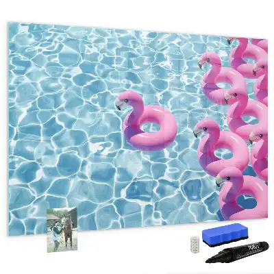 Mágneses tábla filctollal felfújható flamingós mintával