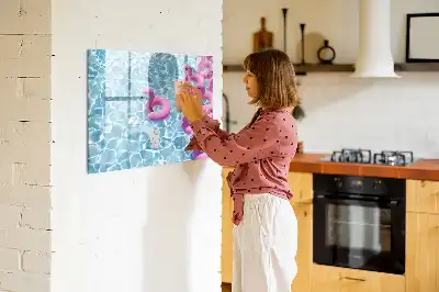 Mágneses tábla filctollal felfújható flamingós mintával