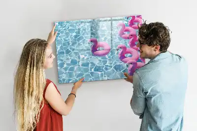 Mágneses tábla filctollal felfújható flamingós mintával