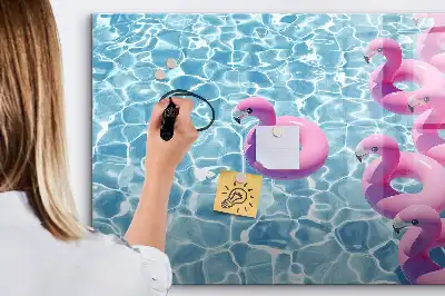Mágneses tábla filctollal felfújható flamingós mintával