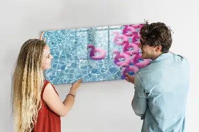 Mágneses tábla filctollal felfújható flamingós mintával