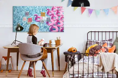 Mágneses tábla filctollal felfújható flamingós mintával