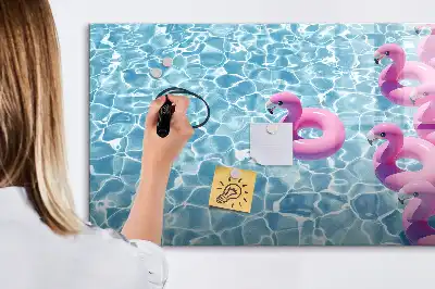 Mágneses tábla filctollal felfújható flamingós mintával