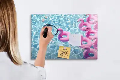 Mágneses tábla filctollal felfújható flamingós mintával