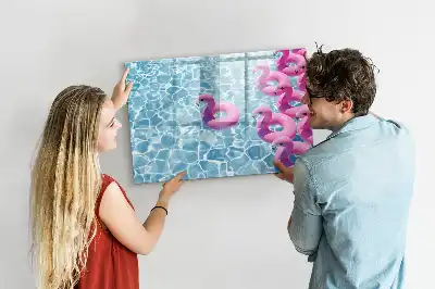 Mágneses tábla filctollal felfújható flamingós mintával