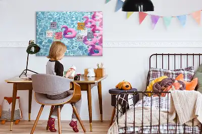 Mágneses tábla filctollal felfújható flamingós mintával