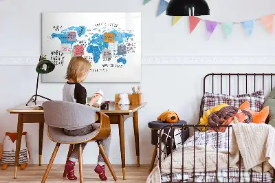 Mágneses törölhető tábla kék földgömb mintával