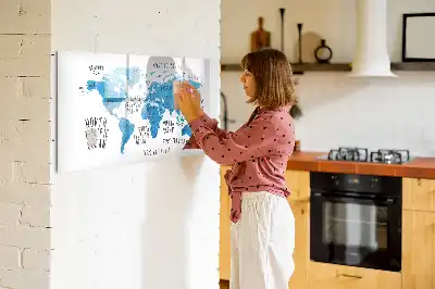 Mágneses törölhető tábla kék földgömb mintával