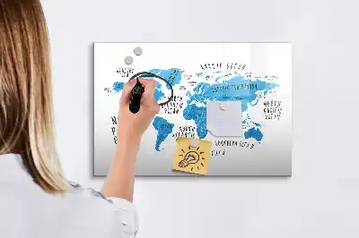 Mágneses törölhető tábla kék földgömb mintával