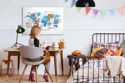 Mágneses törölhető tábla kék földgömb mintával