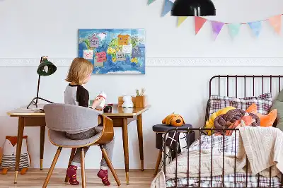Világtérkép mágneses tábla filctollal